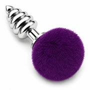 Frowzer Anal Fantasy Ribbed Peluşlu Boğumlu Metal Anal Plug-Purple