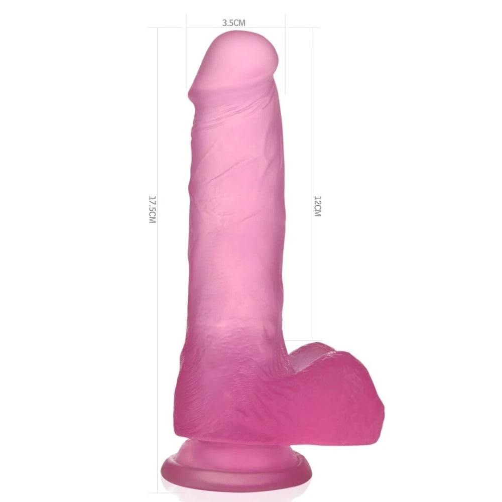 Lovetoy Jelly Studs Pink Medium 17 cm Kemerli Jel Dildo LV3101