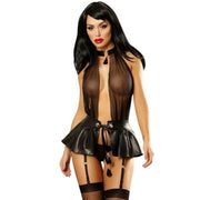 Erox Fantasy Wear Daria Deri Etekli Jartiyer Takım