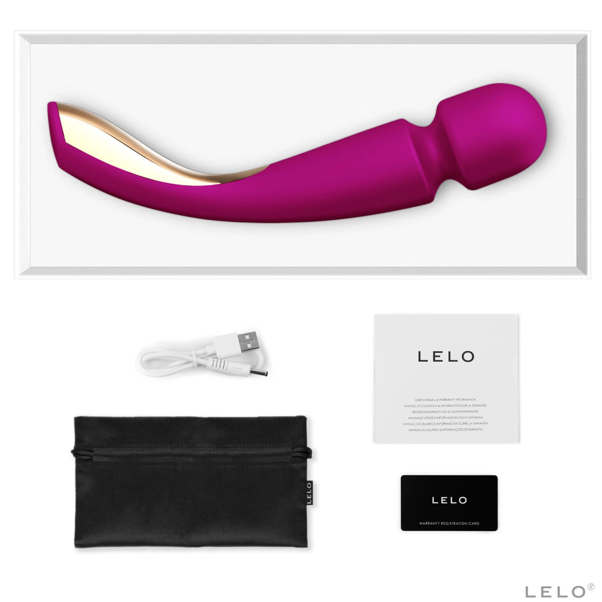 Lelo Smart Wand 2 Medium Professional Masaj Wand Vibratör-Deep Rose