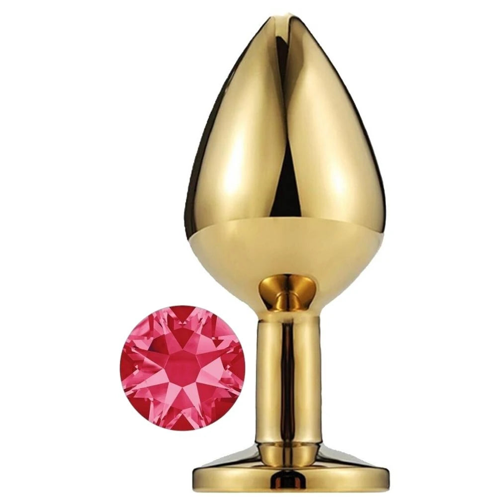 Frowzer Gold Large Pembe Kristal Taşlı Metal Anal Plug