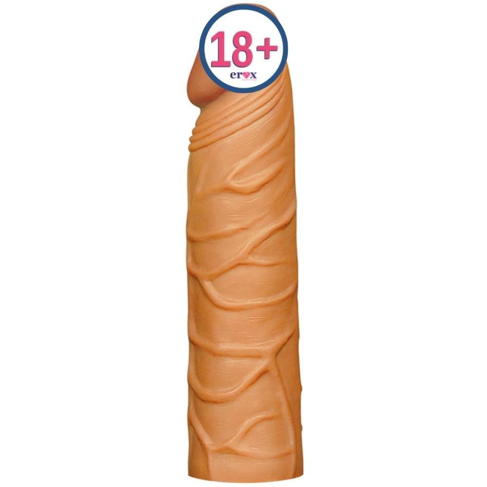 Lovetoy Pleasure X-Tender 3 cm Dolgulu Damarlı Melez Realistik Penis Kılıfı