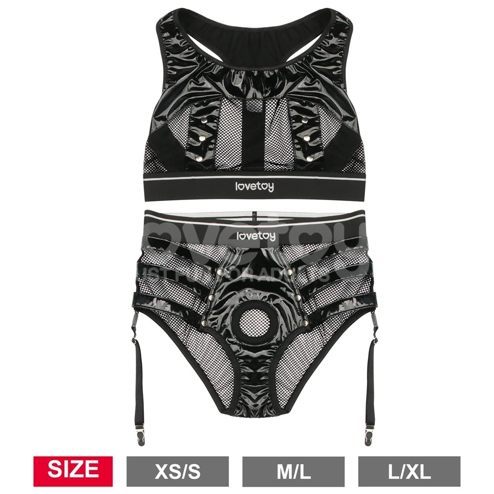 Lovetoy Rebellion Reign Iconic Harness Strap on Set LV781001B M/L