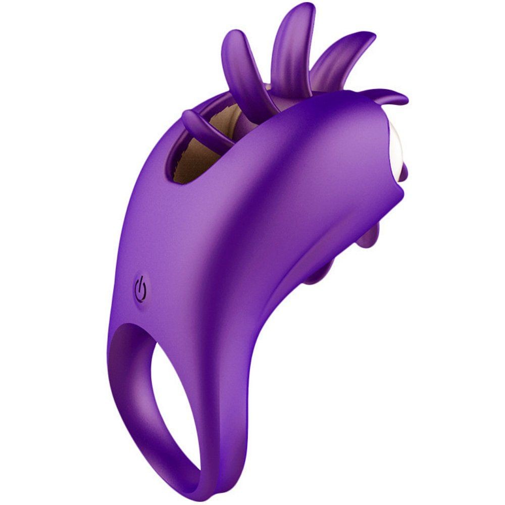 Erox Clitoral Stimulating Şarjlı Penis Halkası Mor