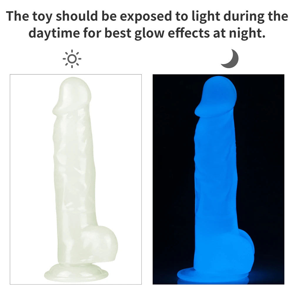 Lovetoy Lumino Play 21.5 Fosforlu Realistik Jel Penis