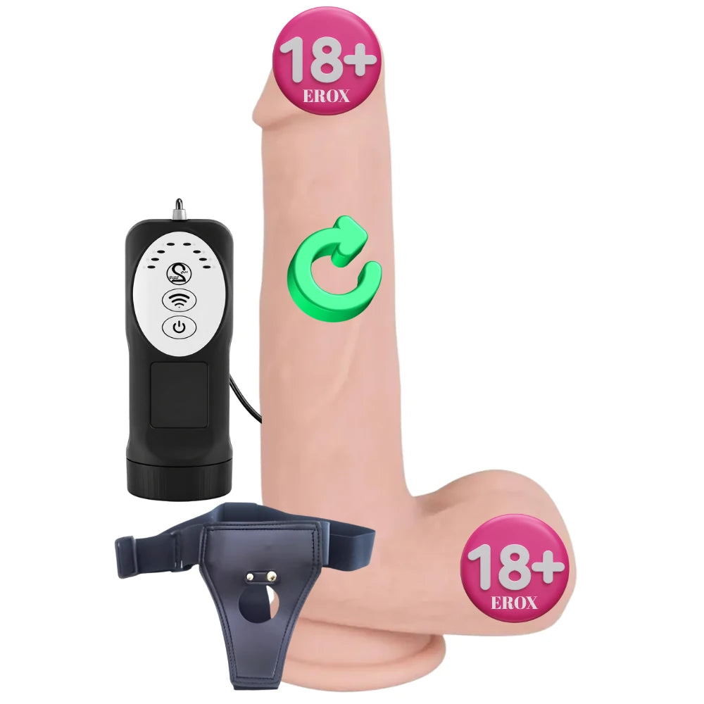 You2Toys Medical Silicone Belden Bağlamalı Dönebilen Titreşimli Penis