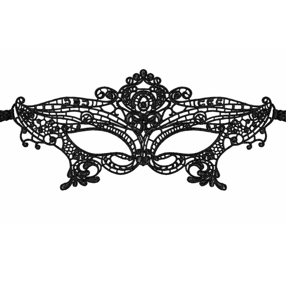 Cottelli Accessoires Adrima Nakışlı Dantel Göz Maskesi - Siyah