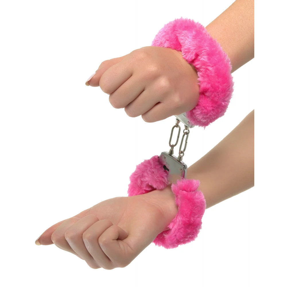 Frowzer Fetish Fantasy Series Metalic Hand Cuffs Peluşlu Metal Kelepçe-Pembe