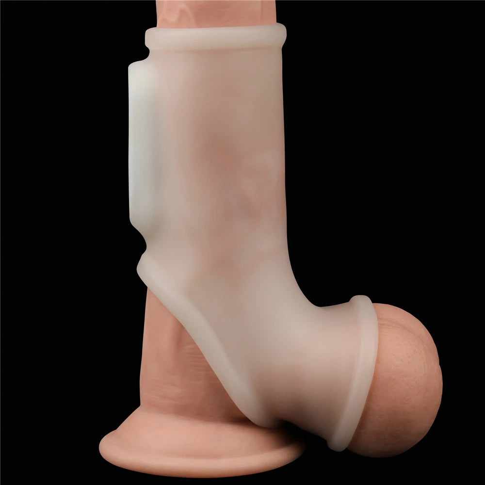 Lovetoy Vibrating Silk Knights Ring Scrotum Sleeve Titreşimli Penis Kılıfı LV343115