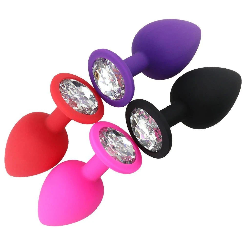 Frowzer Safe Body Pink Silicone Medium Mor Taşlı Anal Plug