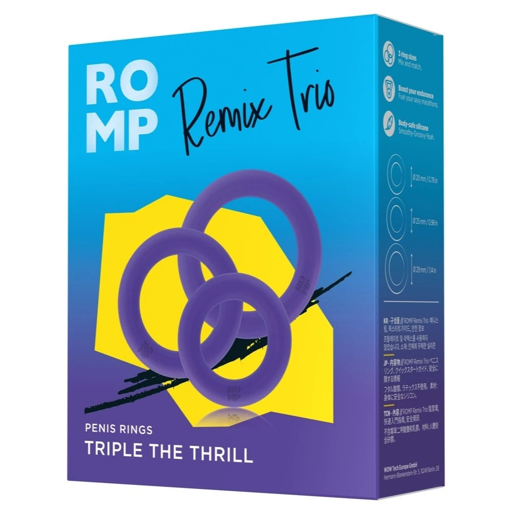 Romp Remix Trio 3 Parçalı Silikon Penis Halkası Seti