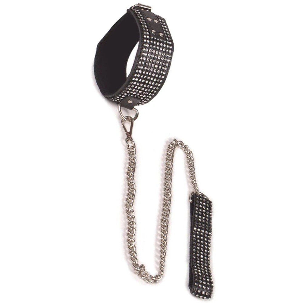 Frowzer Fetish Fantasy Series Diamond Collar Taşlı Fetiş Tasma-Siyah
