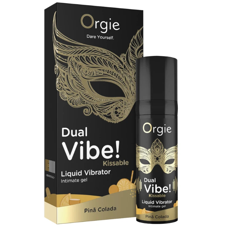 Orgie Dual Vibe Pina Colada Aromalı Öpülebilir Likid Vibratör 15 Ml.