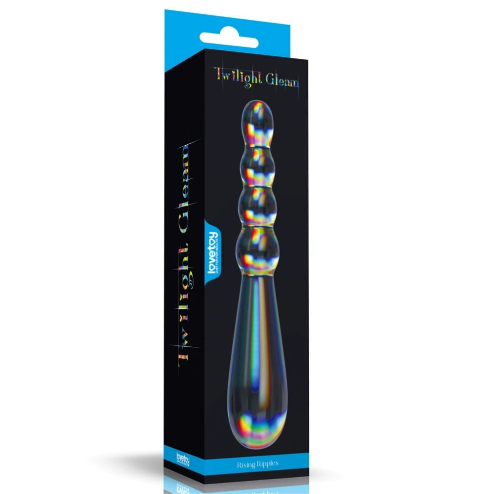 Lovetoy Twilight Gleam Glass Dildo- Rising Ripples Cam Dildo LV610023