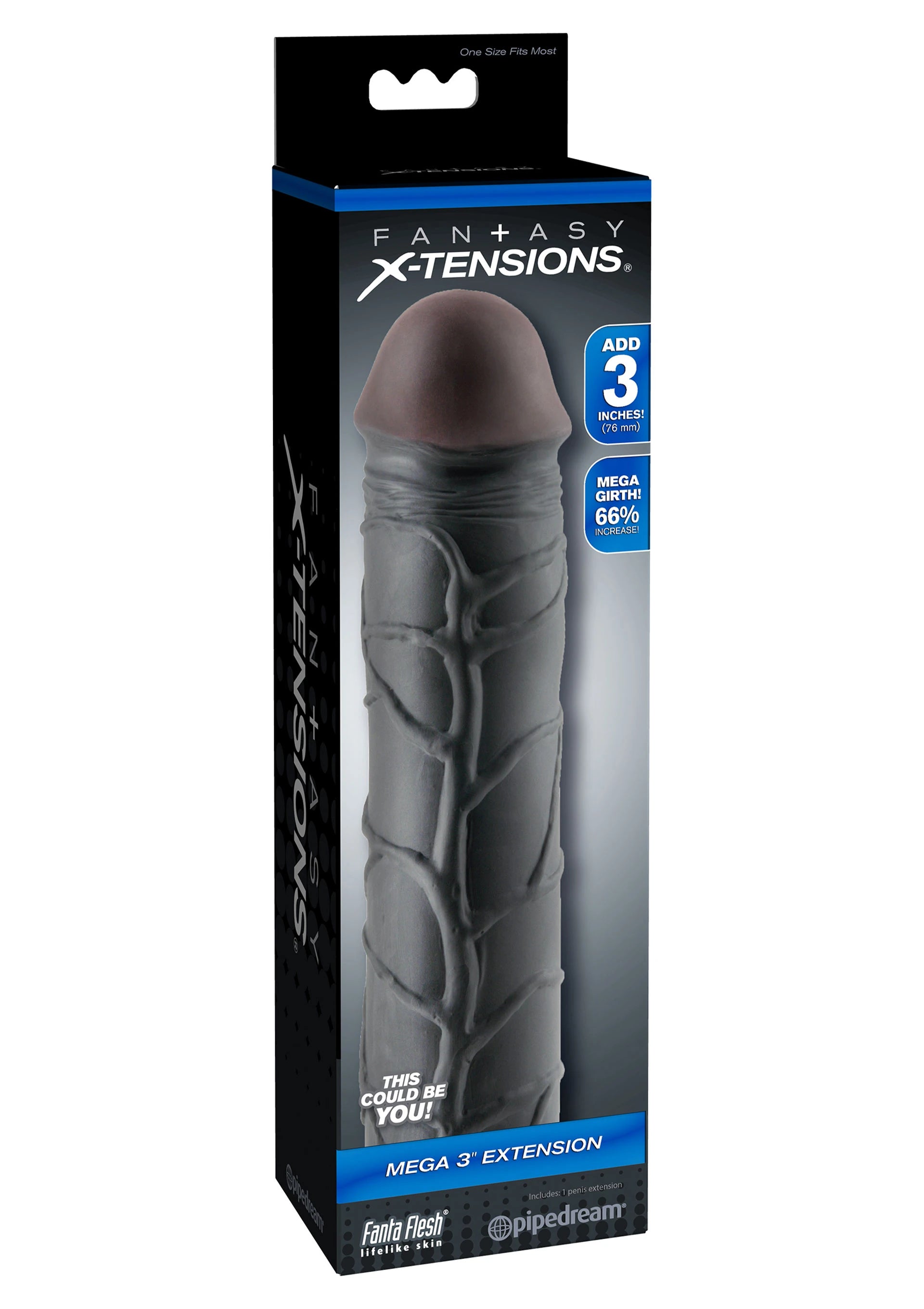 Pipedream Fantasy X-Tensions Mega 3'' Amerikan Zenci Penis Kılıfı