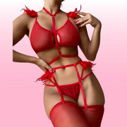 Frowzer She Fantasy Wear Cartx Jartiyer Takım-Kırmızı