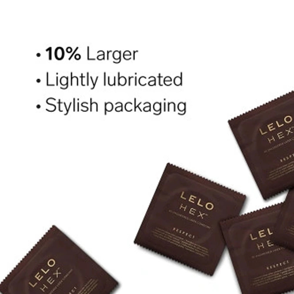 Lelo Hex Box 3 Pcs. XL Doğal Lateks Prezervatif Kondom