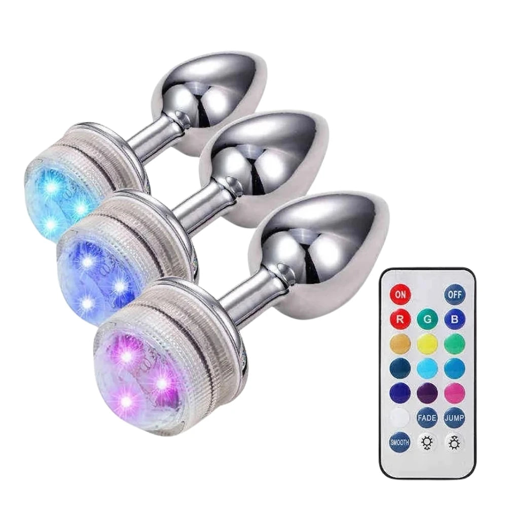 Frowzer Remote Control Uzaktan Kumandalı Led Işıklı Metal Anal Plug Medium