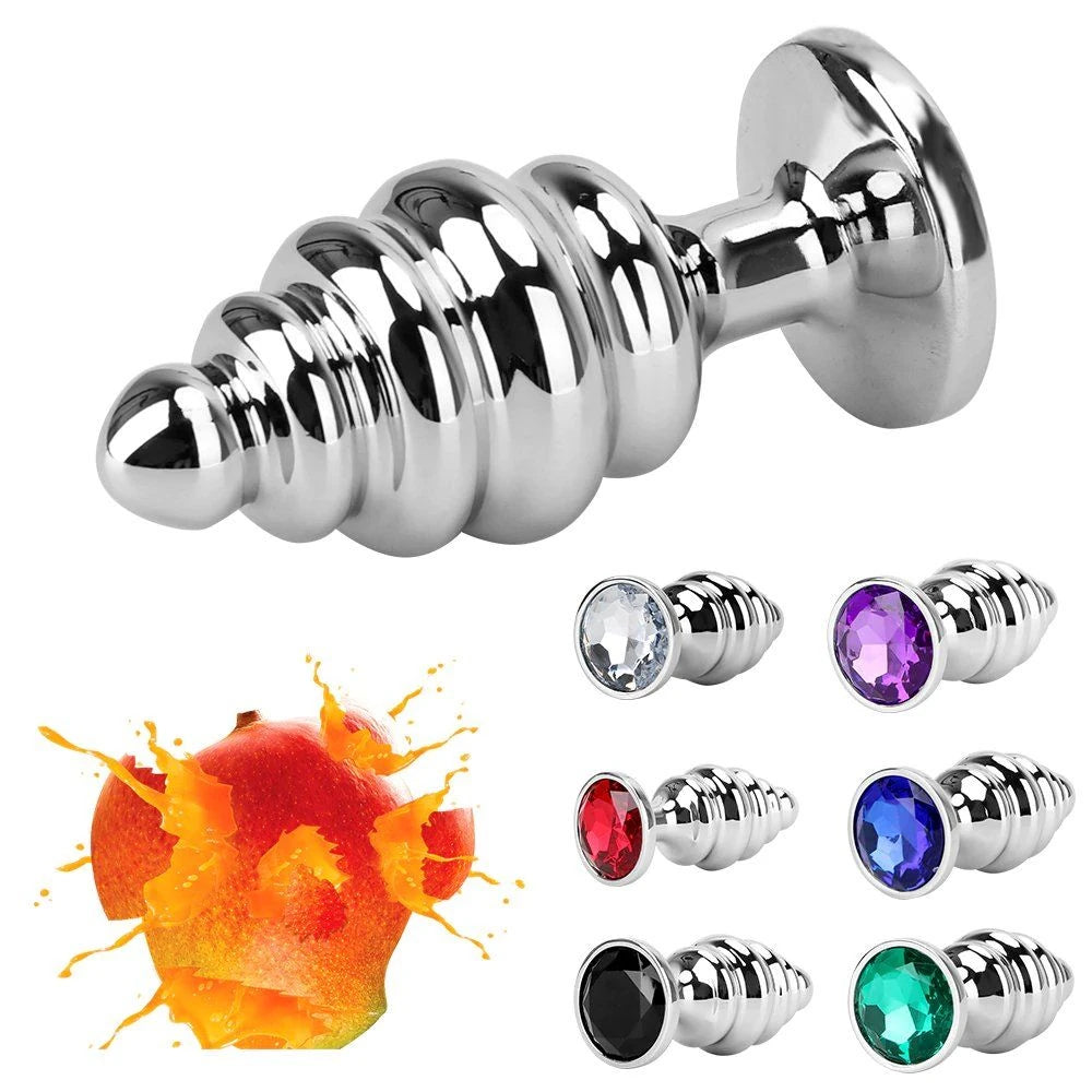 Frowzer Silver Small Kırmızı Taşlı Boğumlu Anal Alıştırıcı Metal Plug