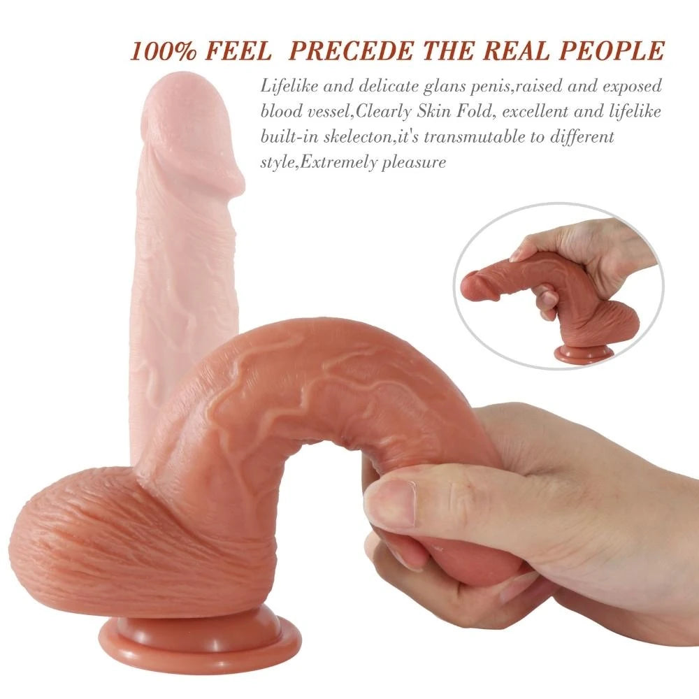 Shequ Dildo Series İke Natural Dokdu 20 Cm Realistik Penis
