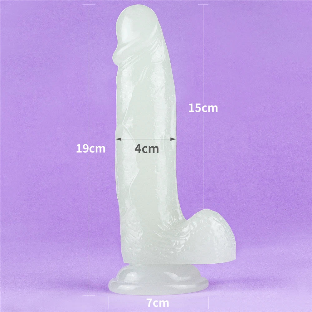 Lovetoy Lumino Play 19 Cm Fosforlu Realistik Jel Penis