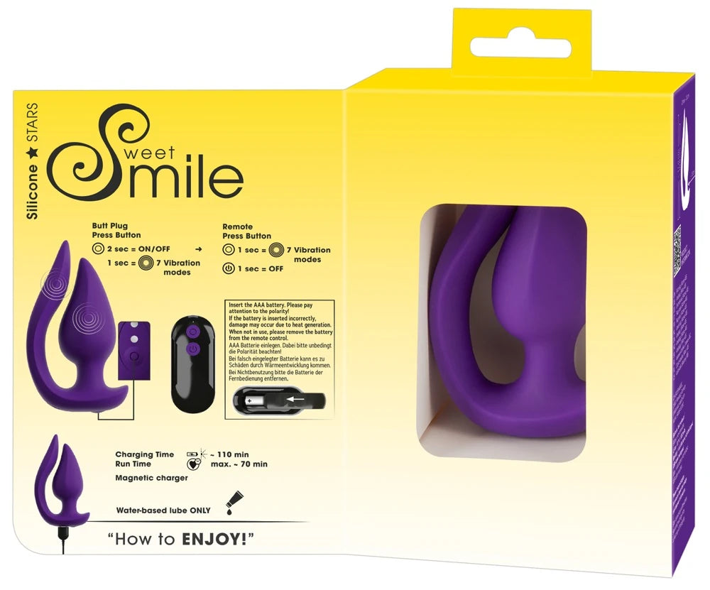 Sweet Smile RC 2'si 1 Arada Unisex Külot Vibratörü ve Anal Plug