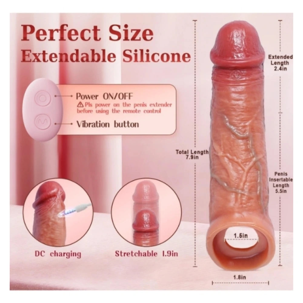 Frowzer Realistic Sleeve Telefon Kontrollü Titreşimli Gerçek Doku Penis Kılıfı