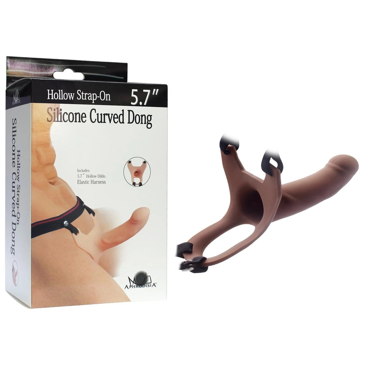 Hollow Strap-On Silicone Curved Dong İçi Boş Kemerli Melez Penis 15 cm