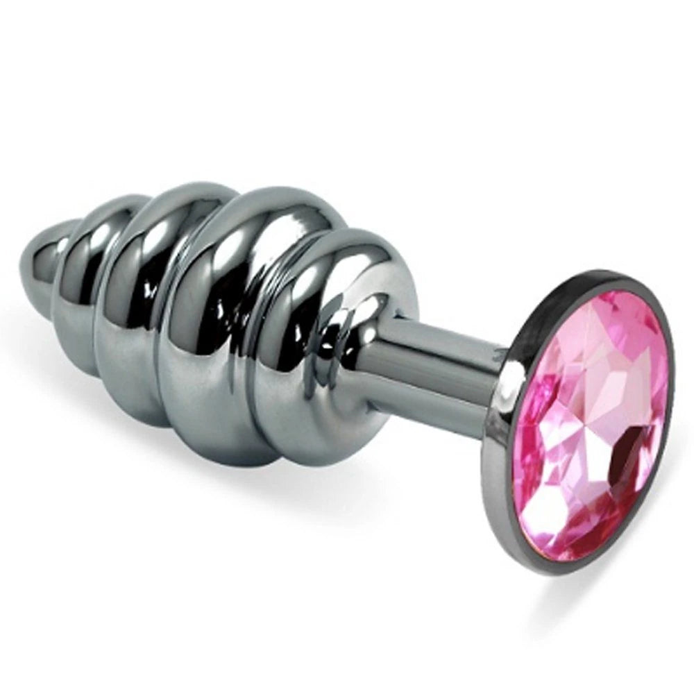 Frowzer Silver Small Pembe Taşlı Boğumlu Anal Alıştırıcı Metal Plug