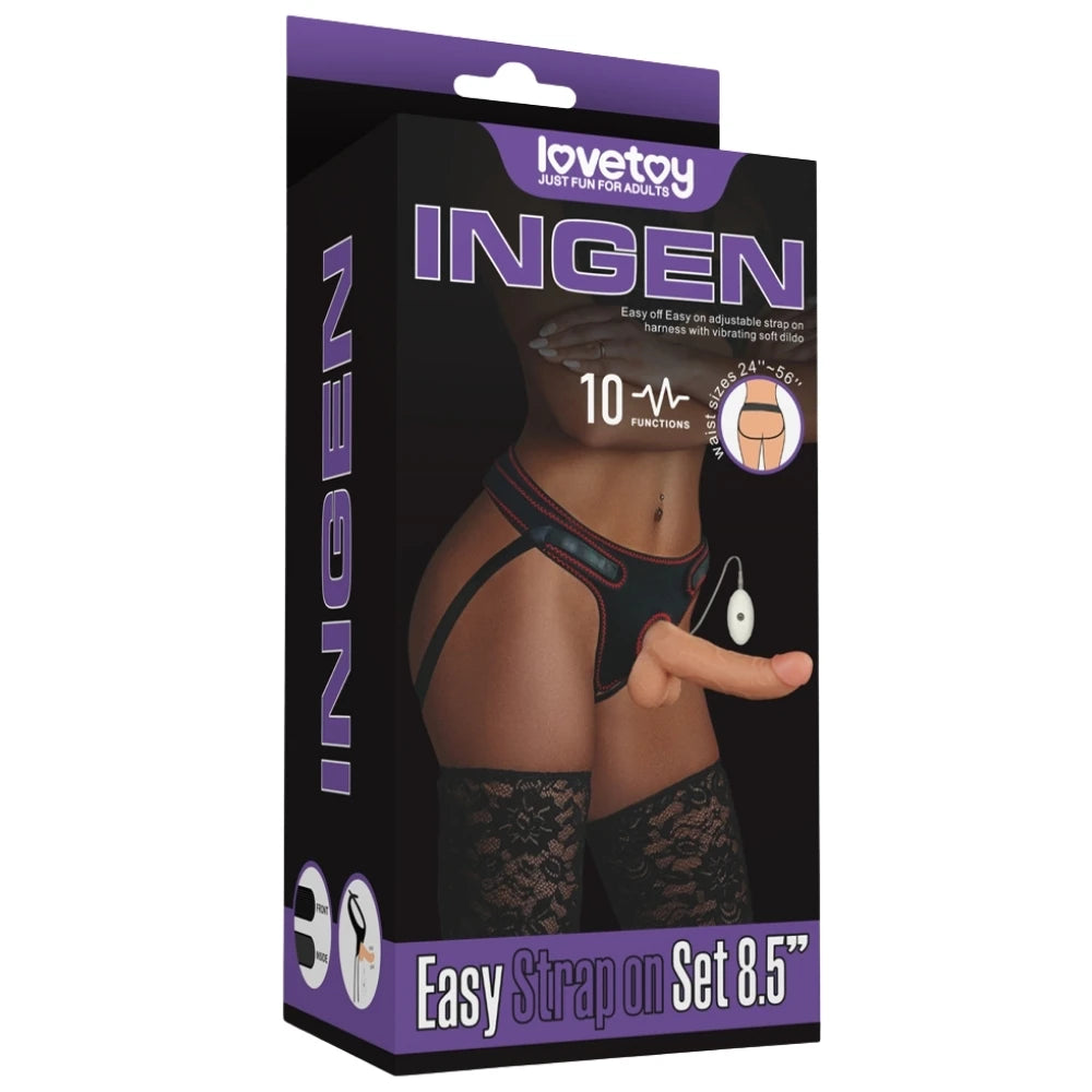 Lovetoy Vibrating Easy Strapon Set 8.5'' Belden Bağlamalı Titreşimli Penis LV715118