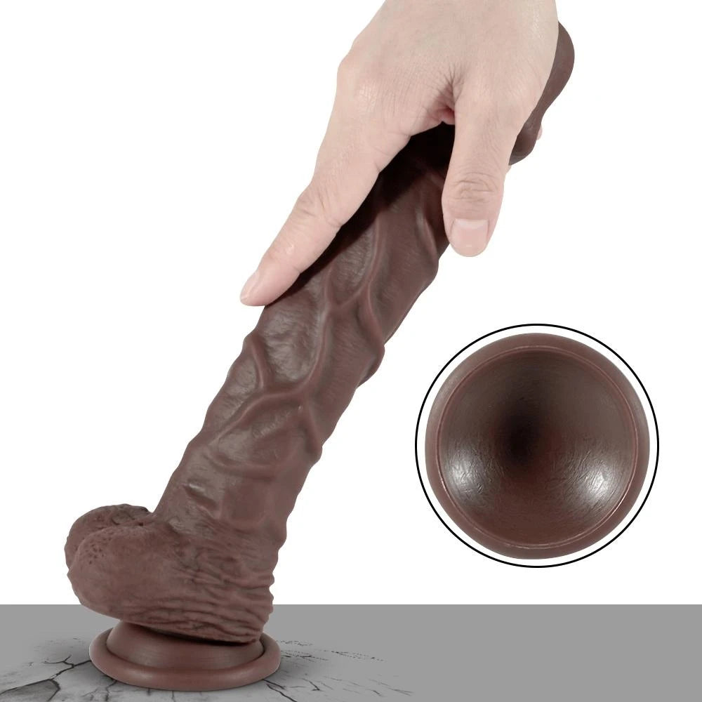 Xise Dildo Series Knight Flexible Realistik Penis XS-WBC10002-Brown