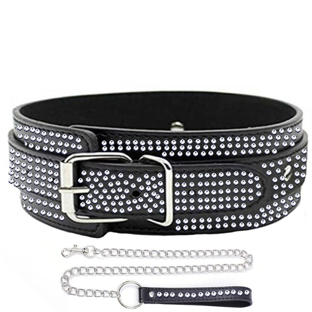 Erox Fetish Fantasy Series Diamond Collar Taşlı Fetiş Tasma-Siyah