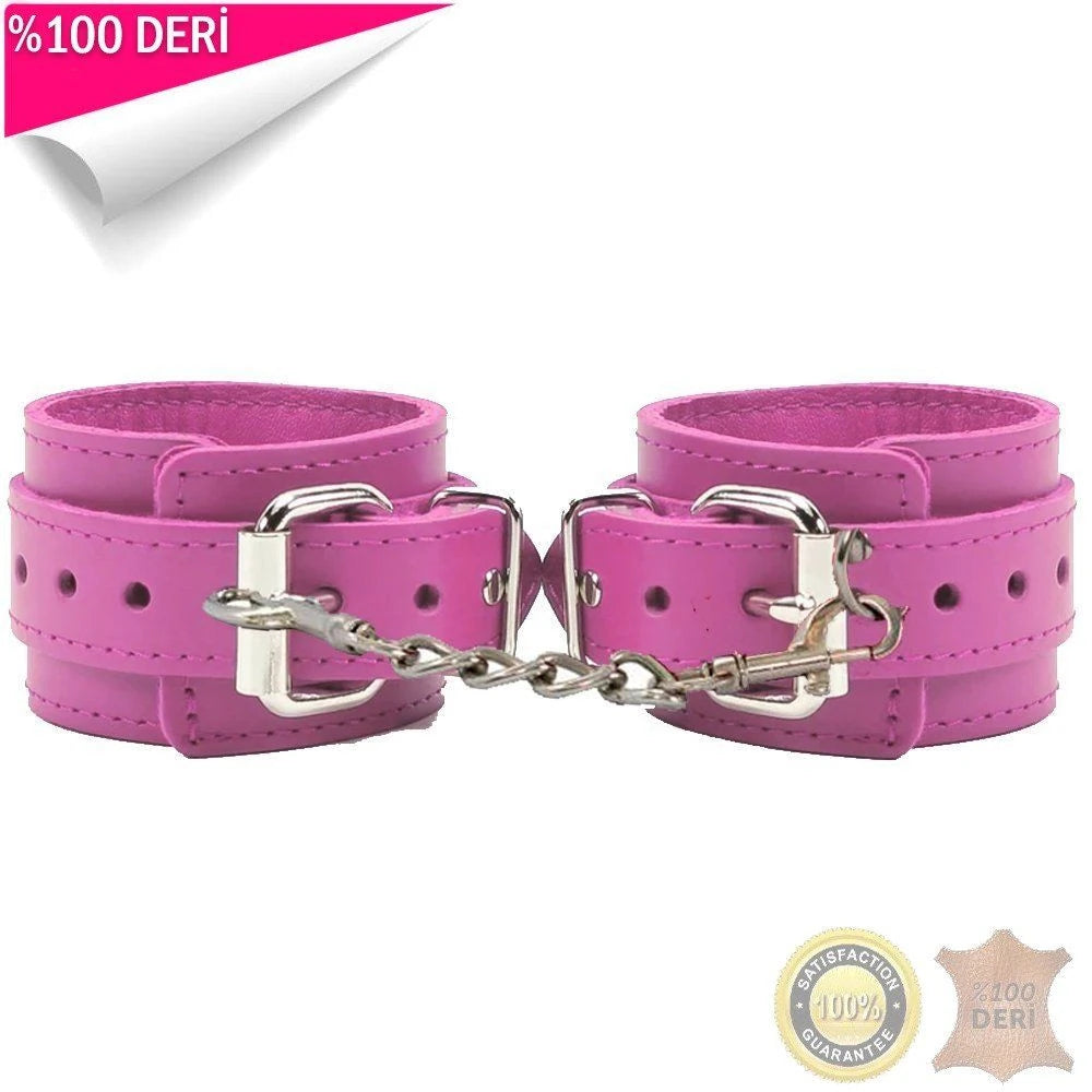 Frowzer Dreams %100 Hakiki Deri Pembe Kelepçe