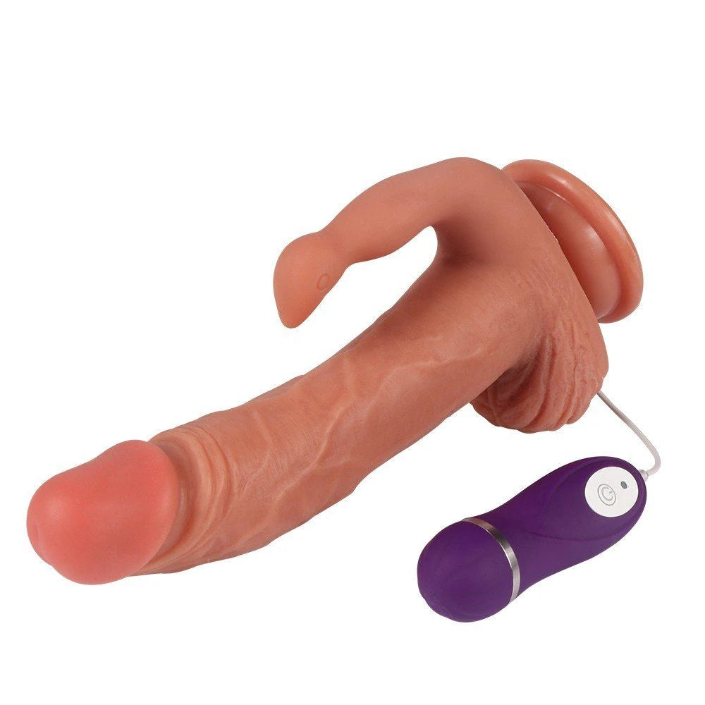 Dildo Series 10 Modlu Titreşimli Klitoris Uyarıcılı 19 Cm Realistik Penis
