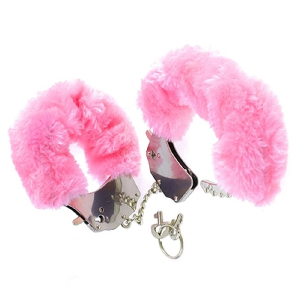 Frowzer Fetish Fantasy Series Metalic Hand Cuffs Peluşlu Metal Kelepçe-Pembe