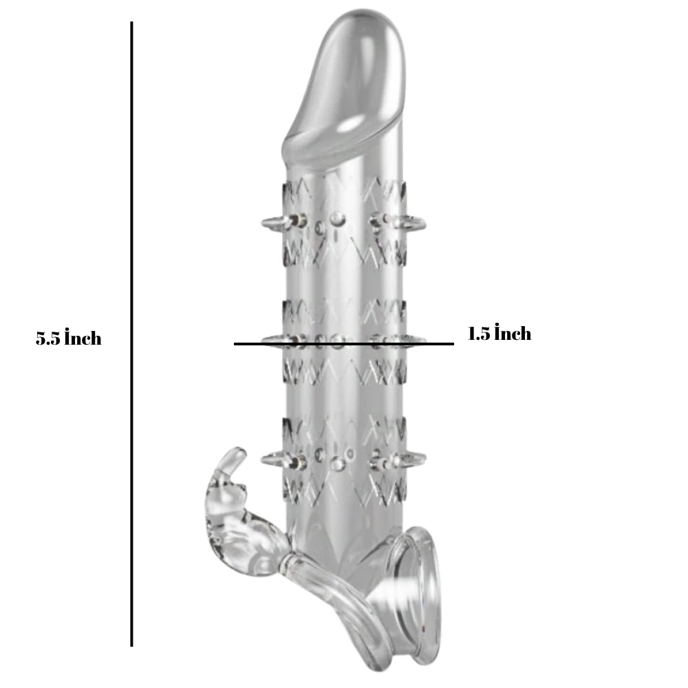 Frowzer Silicone Sleeve Tırtıklı Klitoral Uyarıcılı Penis Kılıfı