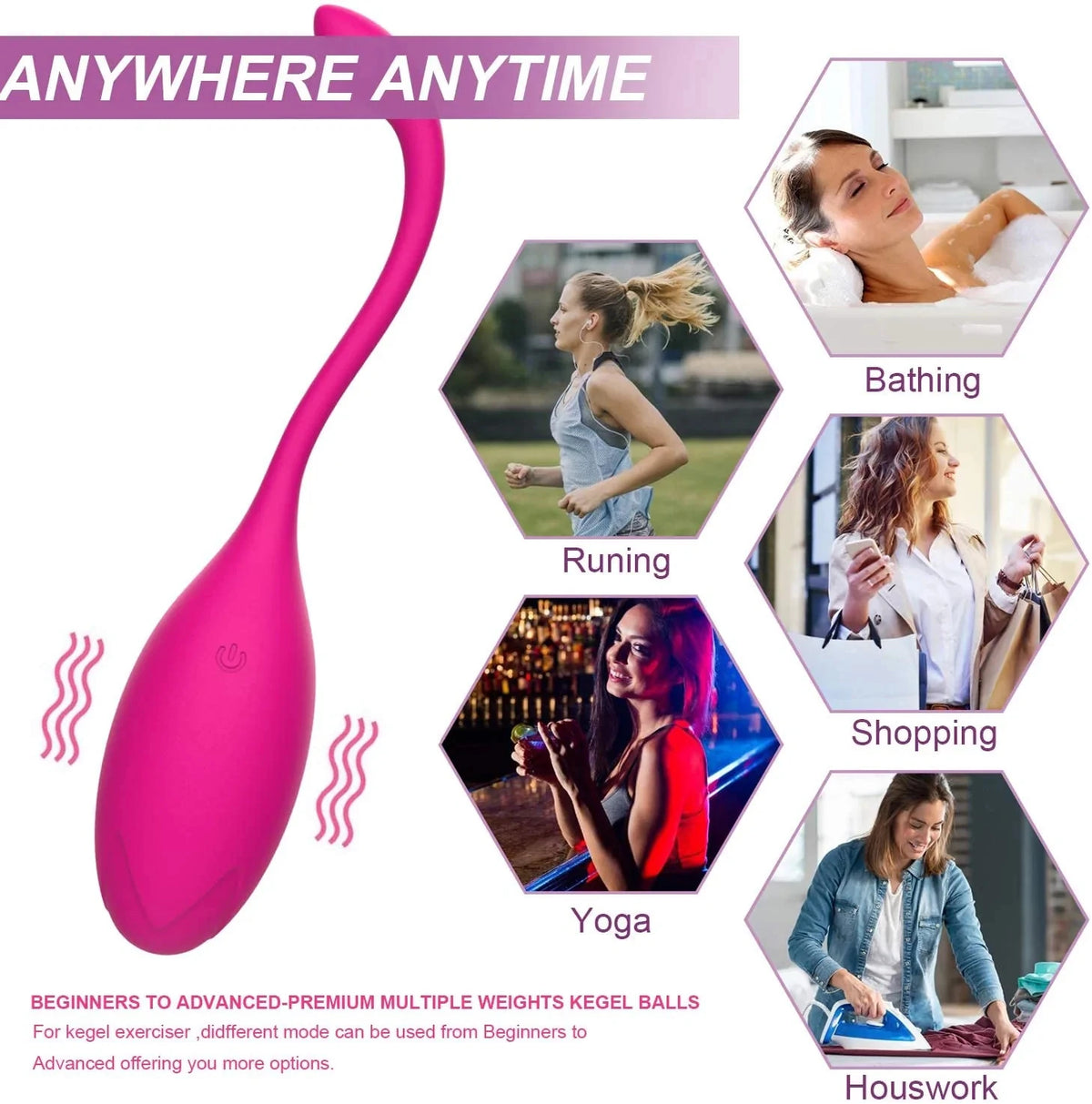 Frowzer Benwa Balls Uzaktan Kumandalı Kegel Egzersiz Vibratörü-Pink