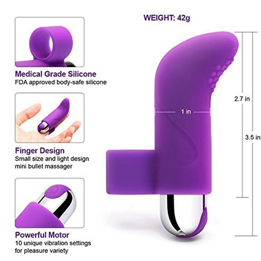 Frowzer Finger Vibe Çift Yönlü USB Şarjlı Parmak Vibratör-Black