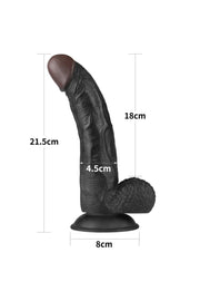 On 21 Cm Siyah Belden Bağlamalı Realistik Penis