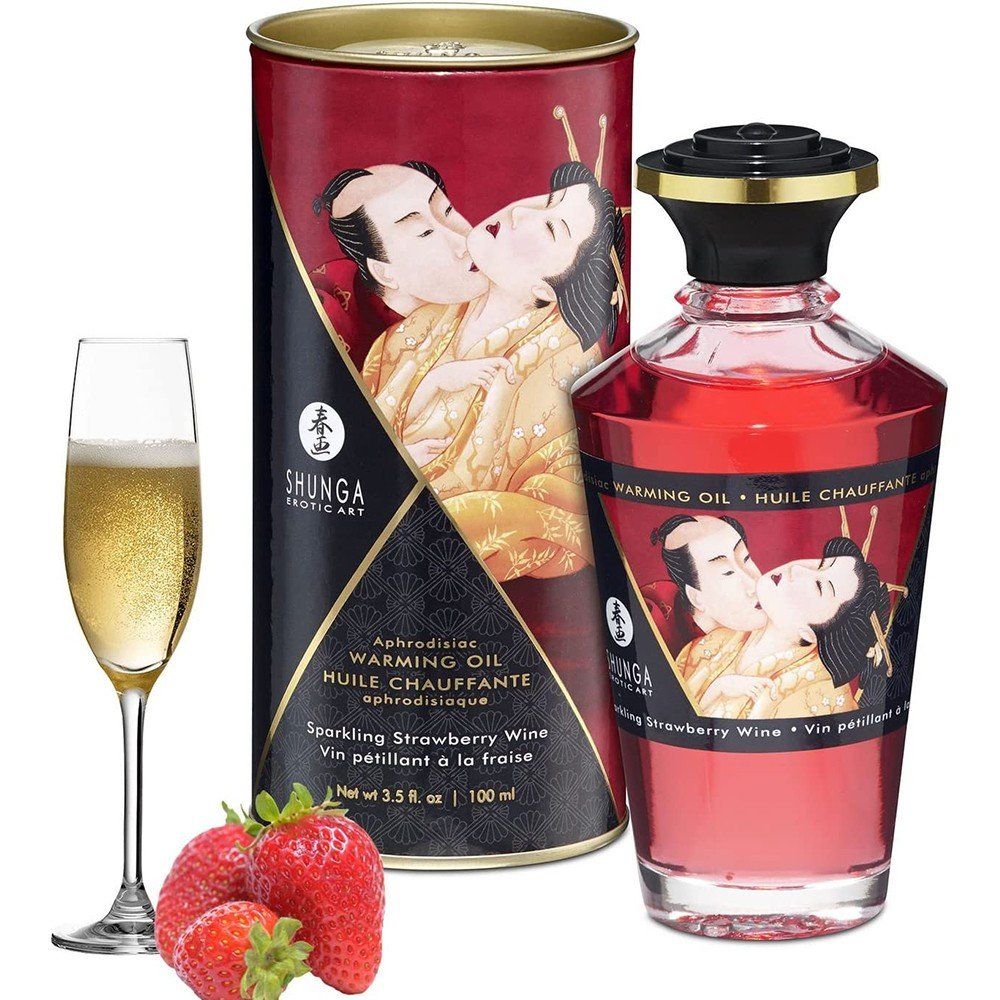 Shunga Aphrodisiac Warming Oil 100 Ml Strawberry Istımalı Masaj Yağı 100 Ml.
