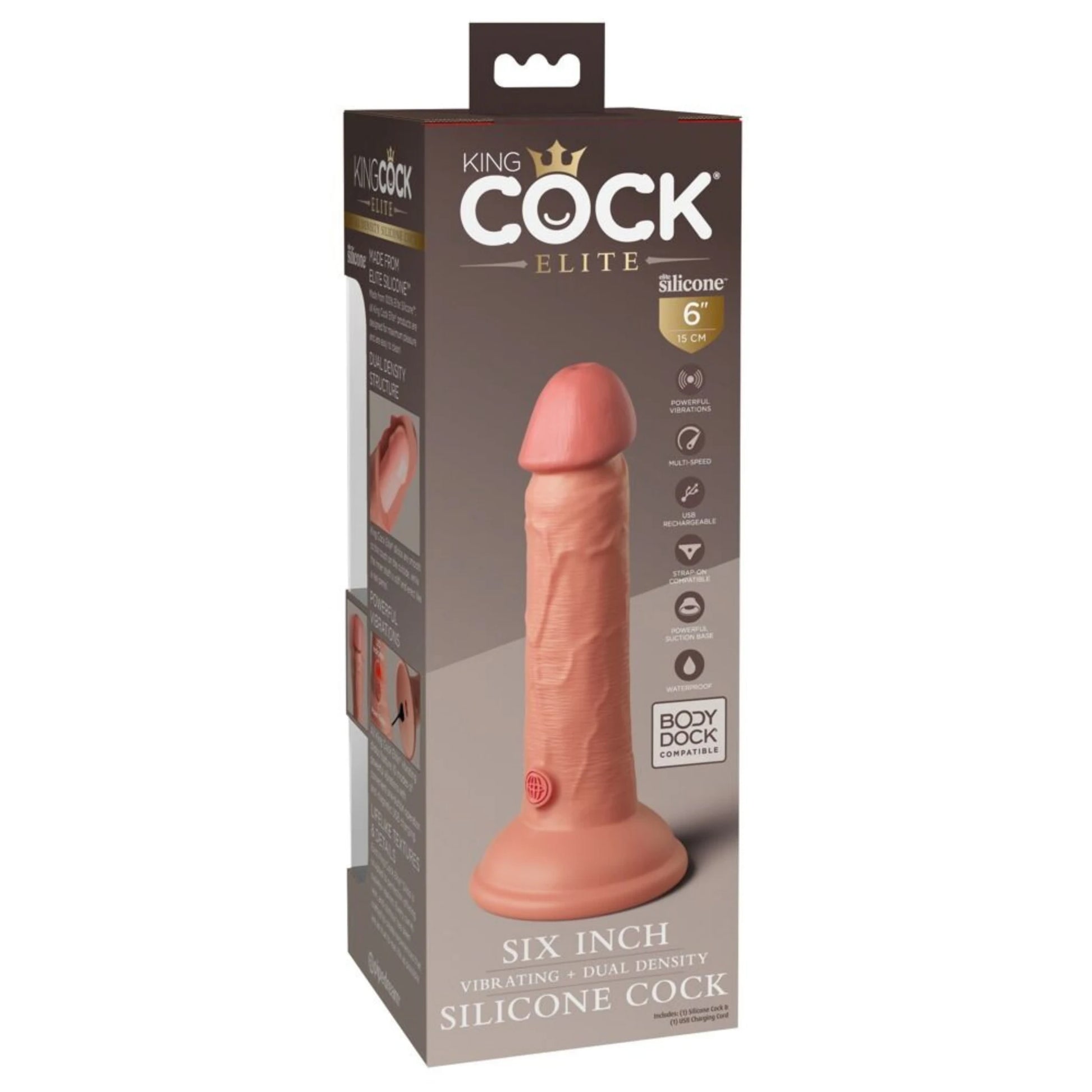 Pipedream King Cock Elite 6'' Natural Doku Realistik Vibratör