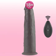 Lovetoy Dual Layered Silicone Rotator Black 23 Cm Hareketli Realistik Penis LV410221