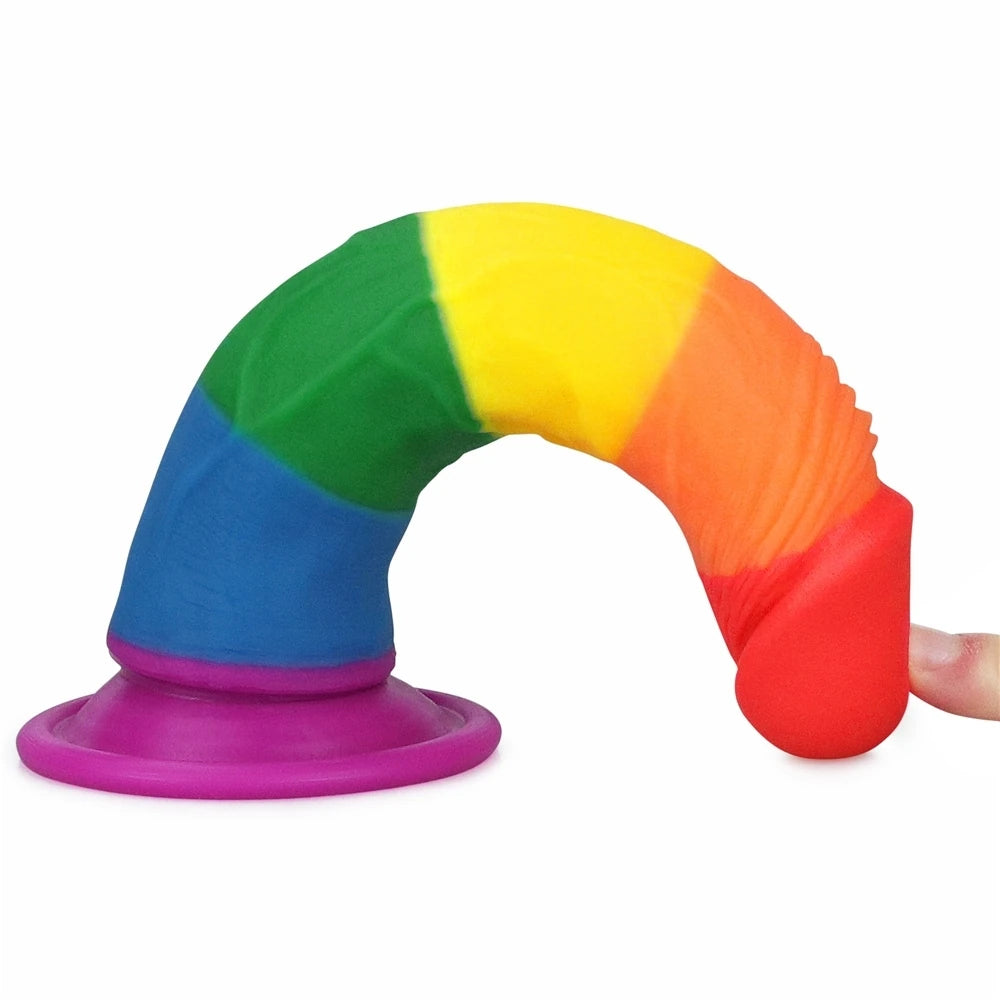 Lovetoy Prider Dildo 18.5 cm Renkli Soft Doku Realistik Penis LV410025