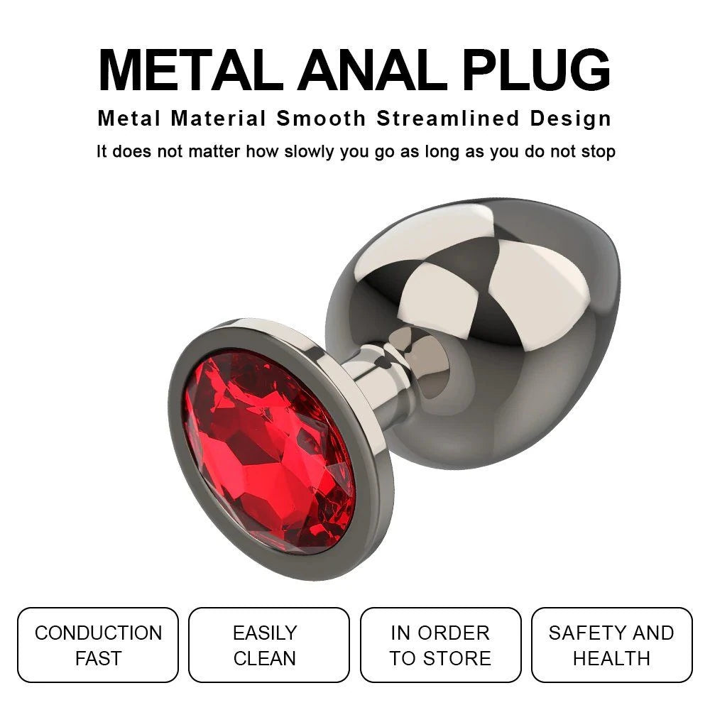 Frowzer Red Jewellery Large Lüks Çelik Anal Plug