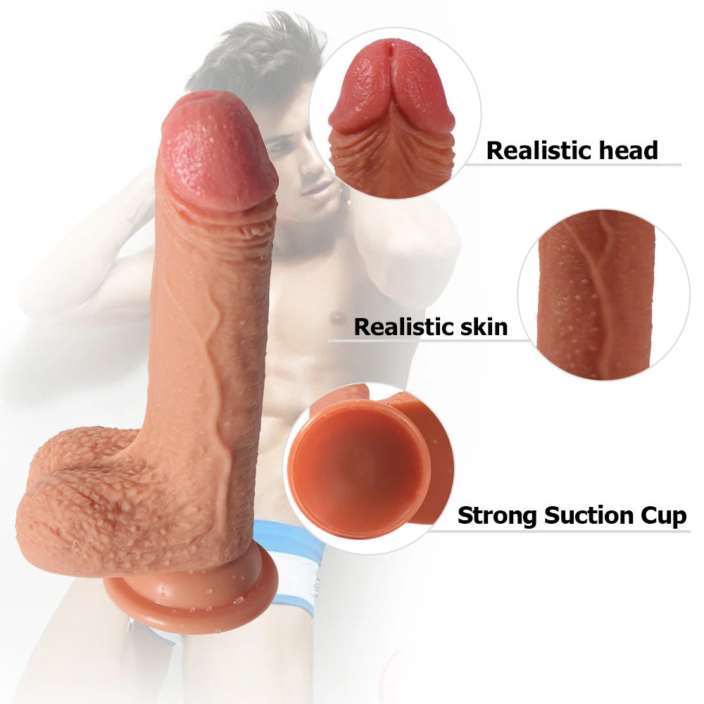 Shequ Dildo Series Crowley's Natural Doku 18 cm Titreşimli Realistik Penis