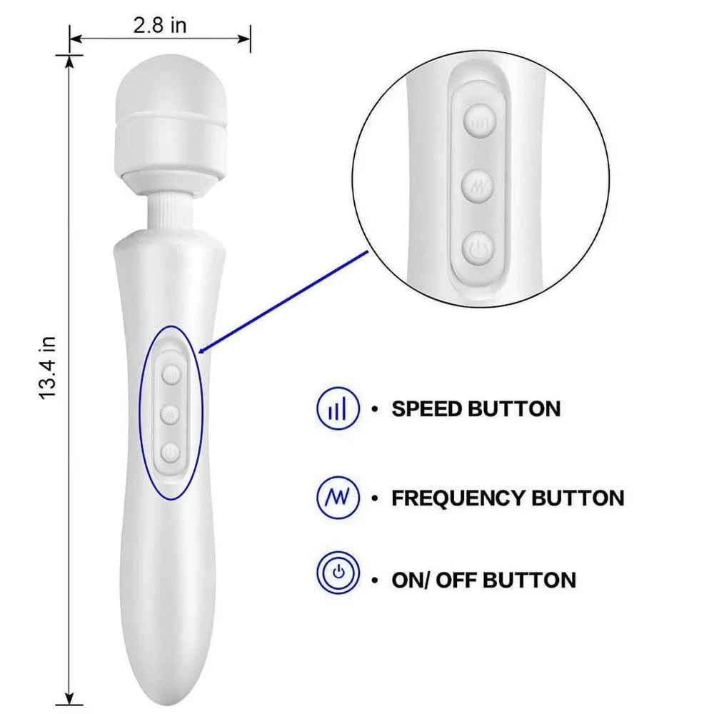 Frowzer Magic Wand Double Massager Masaj Wand Vibratör-White