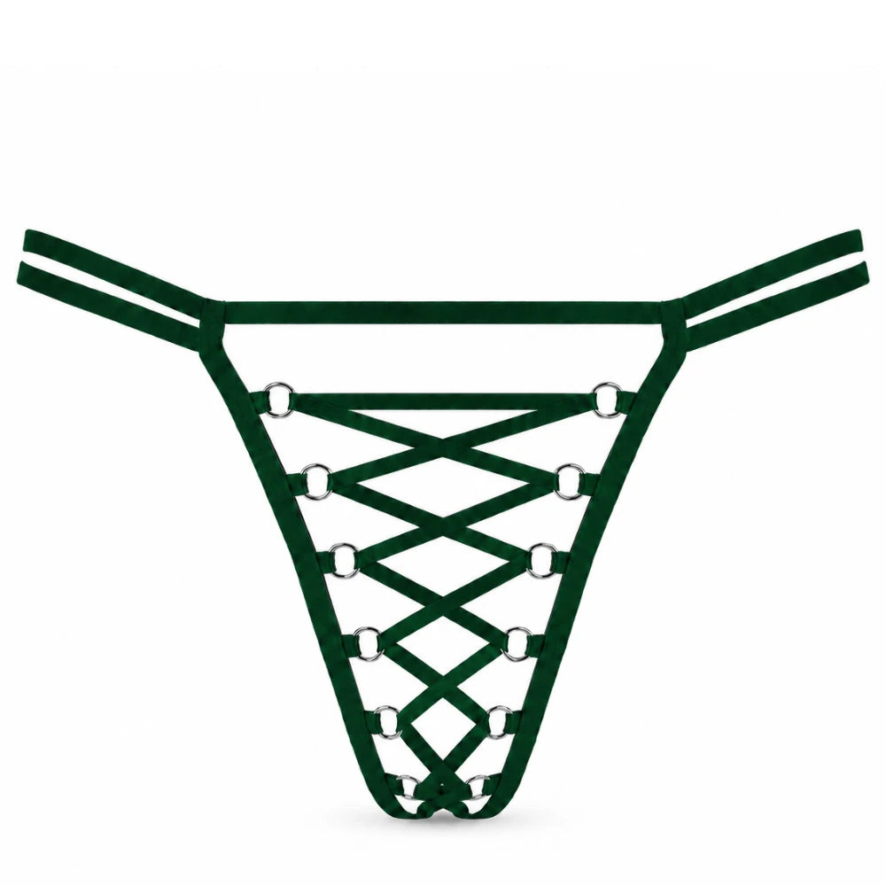 Frowzer Fantasy Wear Luxury Lingerie Bağlamalı Tanga-Yeşil