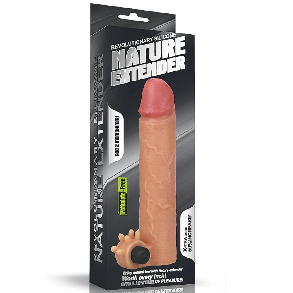 Lovetoy Nature Extender Doğal Et Dokulu Titreşimli Penis Kılıfı