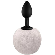 Frowzer Luxury Black Silicone Bunny Tail White Kuyruklu Anal Plug