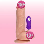 Shequ Vibrating Dildo Kassadin 18 cm Titreşimli Realistik Penis SQ-WBC10029-V